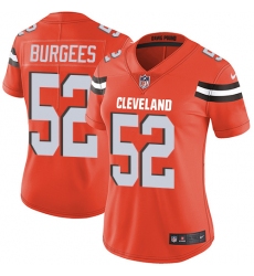 Women's Nike Cleveland Browns #52 James Burgess Orange Alternate Vapor Untouchable Elite Player NFL Jersey