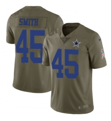 Youth Nike Dallas Cowboys #45 Rod Smith Limited Olive 2017 Salute to Service NFL Jersey