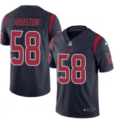 Men's Nike Houston Texans #58 Lamarr Houston Elite Navy Blue Rush Vapor Untouchable NFL Jersey