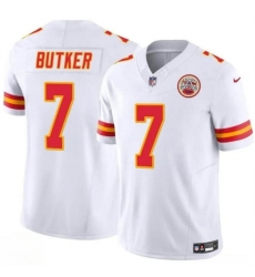 Men’s Kansas City Chiefs #7 Harrison Butker White 2024 F.U.S.E Vapor Untouchable Limited Stitched Football Jersey