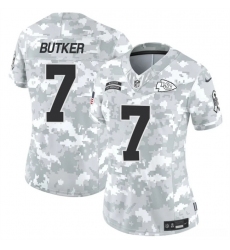 Women's Kansas City Chiefs #7 Harrison Butker 2024 F.U.S.E Arctic Camo Salute To Service Limited Stitched Football Jersey(Run Small)