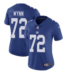 Women's Nike New York Giants #72 Kerry Wynn Royal Blue Team Color Vapor Untouchable Limited Player NFL Jersey