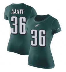 Women's Nike Philadelphia Eagles #36 Jay Ajayi Green Rush Pride Name & Number T-Shirt