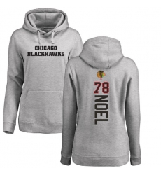 NHL Women's Adidas Chicago Blackhawks #78 Nathan Noel Ash Backer Pullover Hoodie