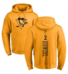 NHL Adidas Pittsburgh Penguins #2 Chad Ruhwedel Gold One Color Backer Pullover Hoodie