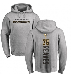 NHL Adidas Pittsburgh Penguins #75 Ryan Reaves Ash Backer Pullover Hoodie
