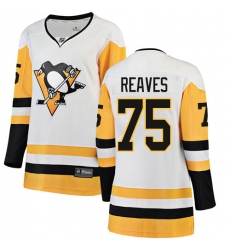Women's Pittsburgh Penguins #75 Ryan Reaves Authentic White Away Fanatics Branded Breakaway NHL Jersey