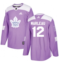 Youth Adidas Toronto Maple Leafs #12 Patrick Marleau Authentic Purple Fights Cancer Practice NHL Jersey