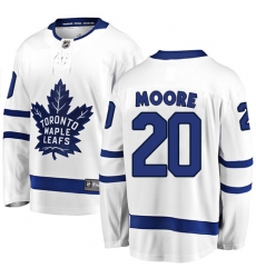 Youth Toronto Maple Leafs #20 Dominic Moore Fanatics Branded White Away Breakaway NHL Jersey
