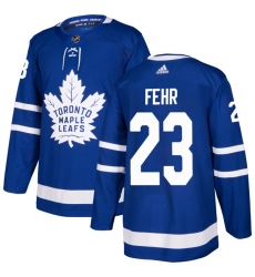 Men's Adidas Toronto Maple Leafs #23 Eric Fehr Authentic Royal Blue Home NHL Jersey