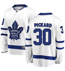 Men's Toronto Maple Leafs #30 Calvin Pickard Authentic White Away Fanatics Branded Breakaway NHL Jersey