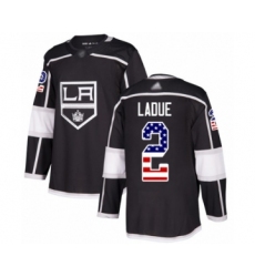 Youth Los Angeles Kings #2 Paul LaDue Authentic Black USA Flag Fashion Hockey Jersey