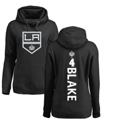 NHL Women's Adidas Los Angeles Kings #4 Rob Blake Black Backer Pullover Hoodie