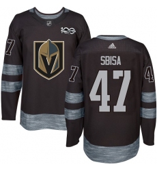 Men's Adidas Vegas Golden Knights #47 Luca Sbisa Authentic Black 1917-2017 100th Anniversary NHL Jersey