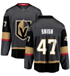 Men's Vegas Golden Knights #47 Luca Sbisa Authentic Black Home Fanatics Branded Breakaway NHL Jersey