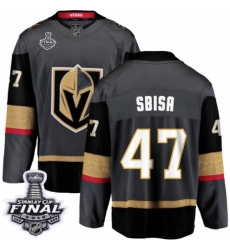 Youth Vegas Golden Knights #47 Luca Sbisa Authentic Black Home Fanatics Branded Breakaway 2018 Stanley Cup Final NHL Jersey
