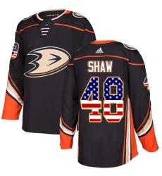 Youth Adidas Anaheim Ducks #48 Logan Shaw Authentic Black USA Flag Fashion NHL Jersey