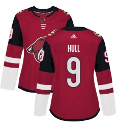 Women's Adidas Arizona Coyotes #9 Bobby Hull Authentic Burgundy Red Home NHL Jersey
