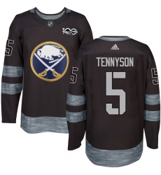 Men's Adidas Buffalo Sabres #5 Matt Tennyson Authentic Black 1917-2017 100th Anniversary NHL Jersey