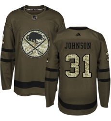 Youth Adidas Buffalo Sabres #31 Chad Johnson Authentic Green Salute to Service NHL Jersey