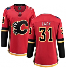 Women's Calgary Flames #31 Eddie Lack Fanatics Branded Red Home Breakaway NHL Jersey