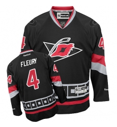 Women's Reebok Carolina Hurricanes #4 Haydn Fleury Premier Black Third NHL Jersey