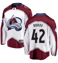 Men's Colorado Avalanche #42 Sergei Boikov Fanatics Branded White Away Breakaway NHL Jersey