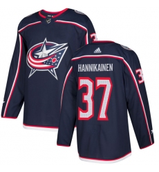 Youth Adidas Columbus Blue Jackets #37 Markus Hannikainen Authentic Navy Blue Home NHL Jersey
