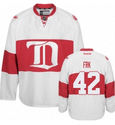 Men's Reebok Detroit Red Wings #42 Martin Frk Authentic White Third NHL Jersey