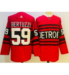 Men's Detroit Red Wings #59 Tyler Bertuzzi Red 2022-23 Reverse Retro Stitched Jersey