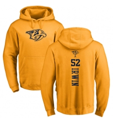 NHL Adidas Nashville Predators #52 Matt Irwin Gold One Color Backer Pullover Hoodie