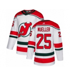Youth Adidas New Jersey Devils #25 Mirco Mueller Authentic White Alternate NHL Jersey