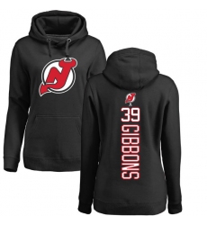 NHL Women's Adidas New Jersey Devils #39 Brian Gibbons Black Backer Pullover Hoodie