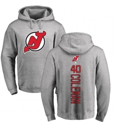 NHL Adidas New Jersey Devils #40 Blake Coleman Ash Backer Pullover Hoodie