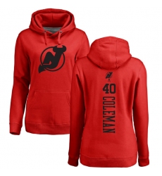 NHL Women's Adidas New Jersey Devils #40 Blake Coleman Red One Color Backer Pullover Hoodie