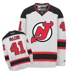 Men's Reebok New Jersey Devils #41 Michael McLeod Authentic White Away NHL Jersey
