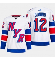 Men's New York Rangers #12 Nick Bonino White 2024 Stadium Series Stitched Jersey