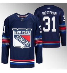 Men's New York Rangers #31 Igor Shesterkin Navy Stitched Jersey