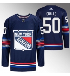 Men's New York Rangers #50 Will Cuylle Navy Stitched Jersey