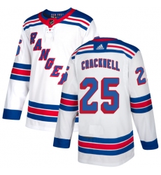 Women's Adidas New York Rangers #25 Adam Cracknell Authentic White Away NHL Jersey