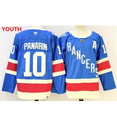 Youth new york rangers #10 artemi panarin blue 2025 with a stitched hockey jersey