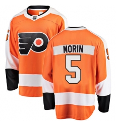Men's Philadelphia Flyers #5 Samuel Morin Fanatics Branded Orange Home Breakaway NHL Jersey
