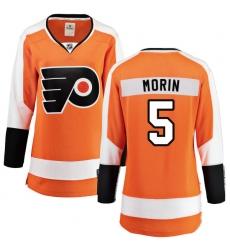 Women's Philadelphia Flyers #5 Samuel Morin Fanatics Branded Orange Home Breakaway NHL Jersey