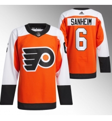 Men's Philadelphia Flyers #6 Travis Sanheim 2023-24 Orange Stitched Jersey