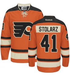 Women's Reebok Philadelphia Flyers #41 Anthony Stolarz Premier Orange New Third NHL Jersey