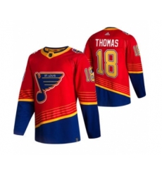 Men's St. Louis Blues #18 Robert Thomas Red 2020-21 Reverse Retro Alternate Hockey Jersey