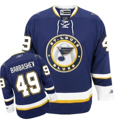 Women's Reebok St. Louis Blues #49 Ivan Barbashev Premier Navy Blue Third NHL Jersey