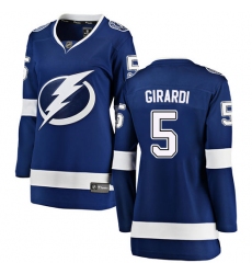 Women's Tampa Bay Lightning #5 Dan Girardi Fanatics Branded Royal Blue Home Breakaway NHL Jersey