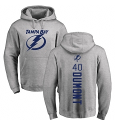 NHL Adidas Tampa Bay Lightning #40 Gabriel Dumont Ash Backer Pullover Hoodie