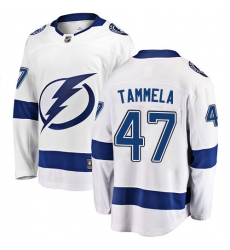 Men's Tampa Bay Lightning #47 Jonne Tammela Fanatics Branded White Away Breakaway NHL Jersey